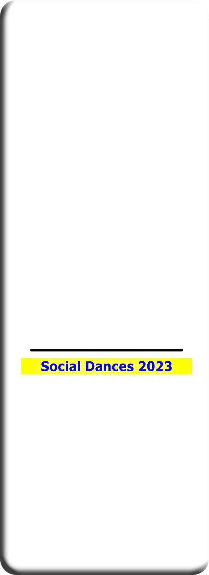 Social Dances 2023
